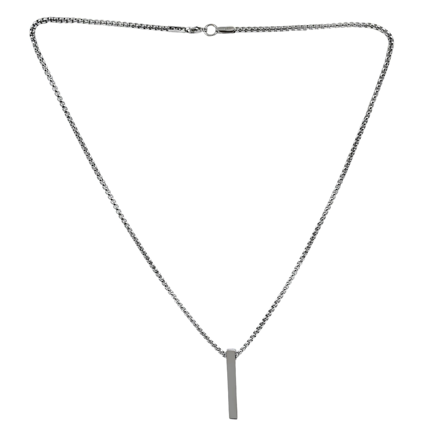 Stainless Steel Plain Stick Shape Locket With Chain